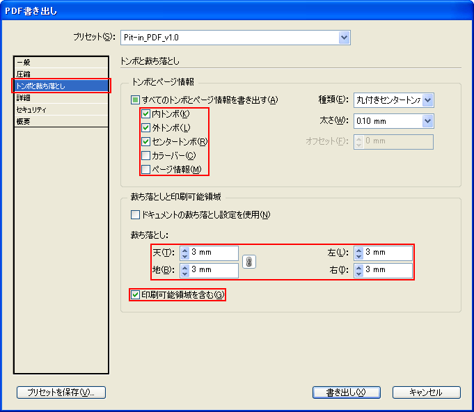 トンボと裁ち落とし