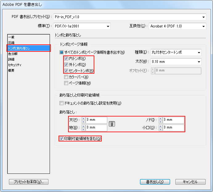 トンボと裁ち落とし